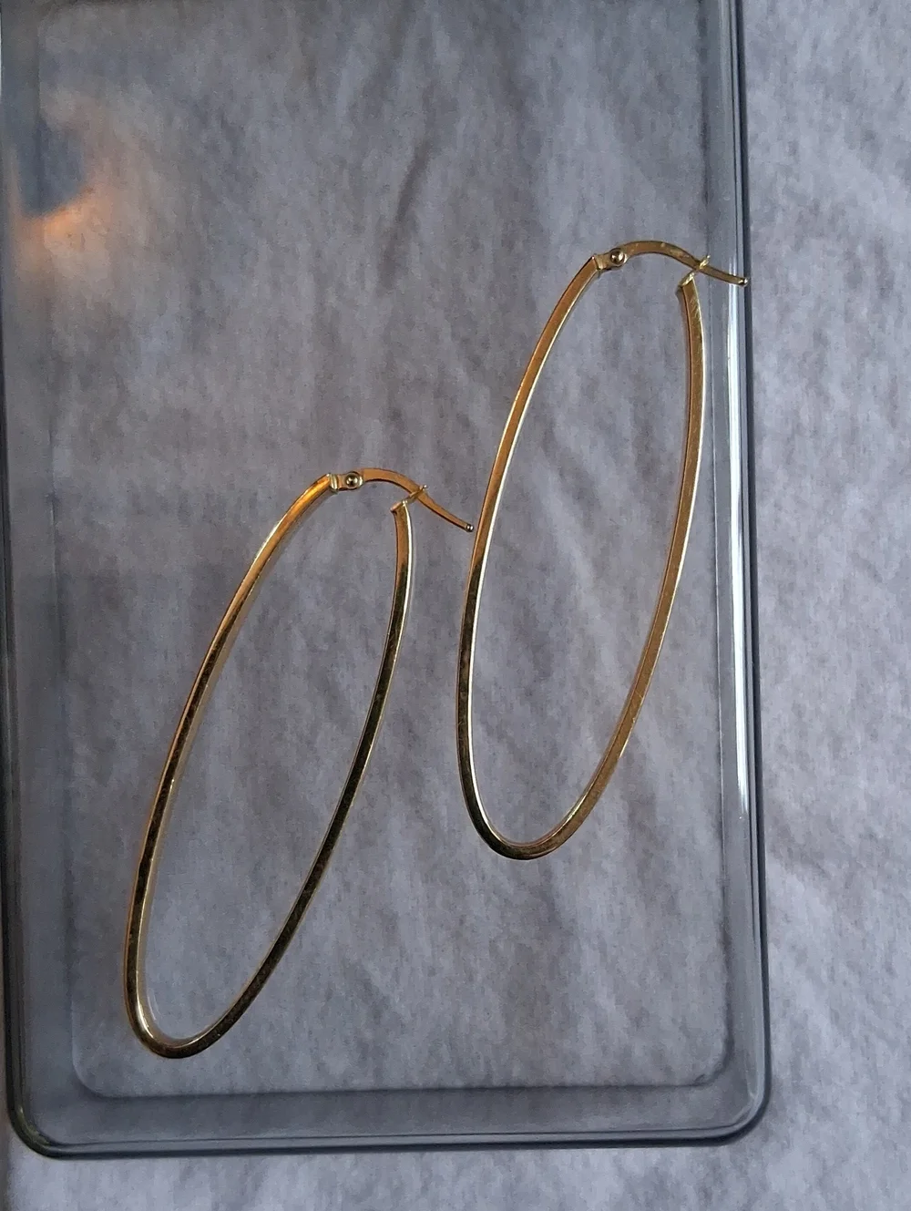Classic Gold Hoop Earrings for Women - Elegant Gold Tone Hoops 14kt Italy
